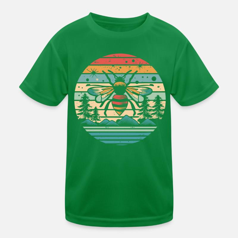 Retro Sunset Biene Kinder Funktions-T-Shirt