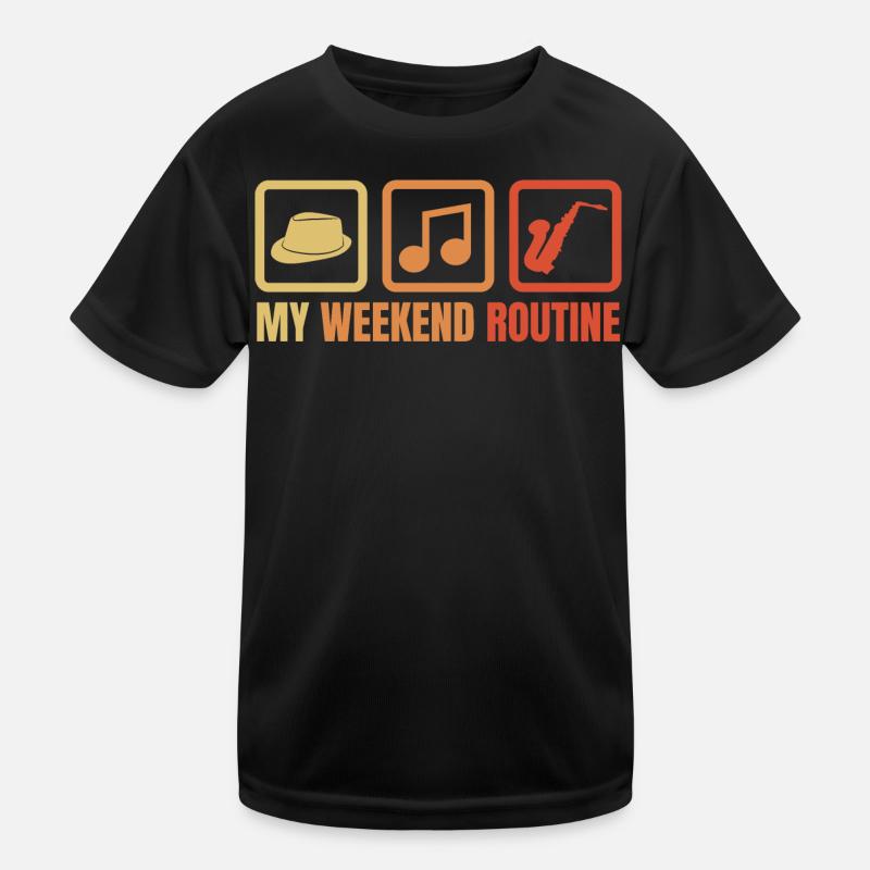 Routine du week-end du saxophoniste T-shirt sport Enfant