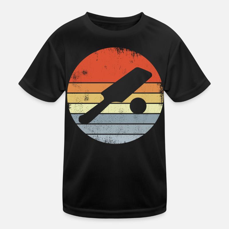 Vintage Cricket Bat Kids Functional T-Shirt