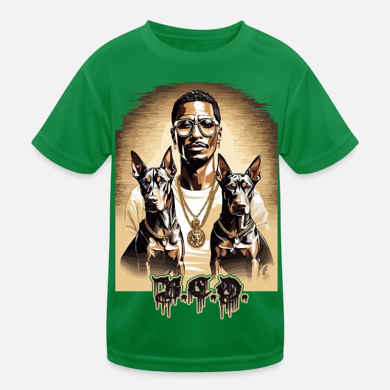 Rapper with Dobermans Kids Functional T-Shirt