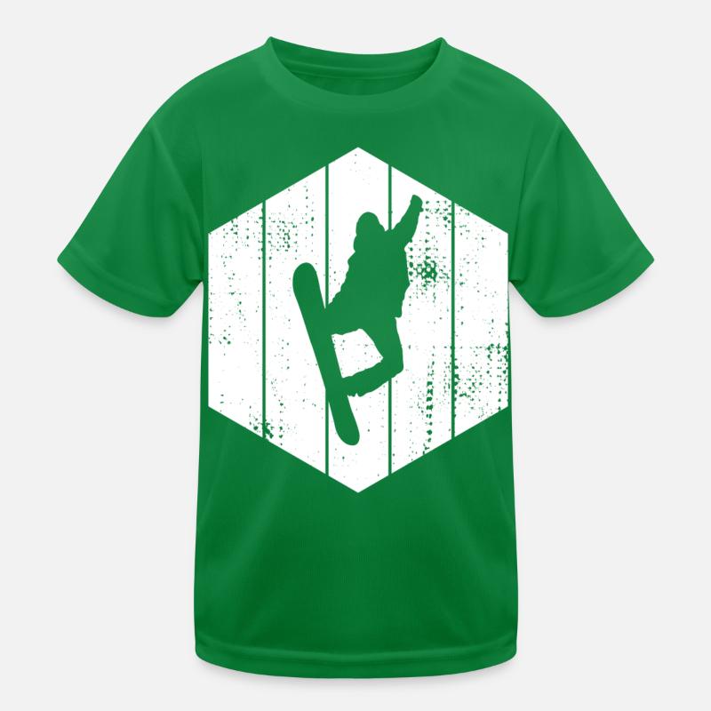 Snowboarder Drawing Kids Functional T-Shirt