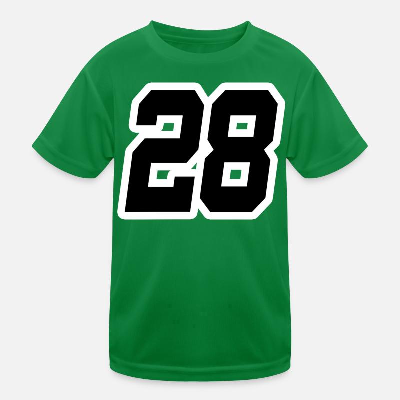 Nummer achtundzwanzig 28 Kinder Funktions-T-Shirt