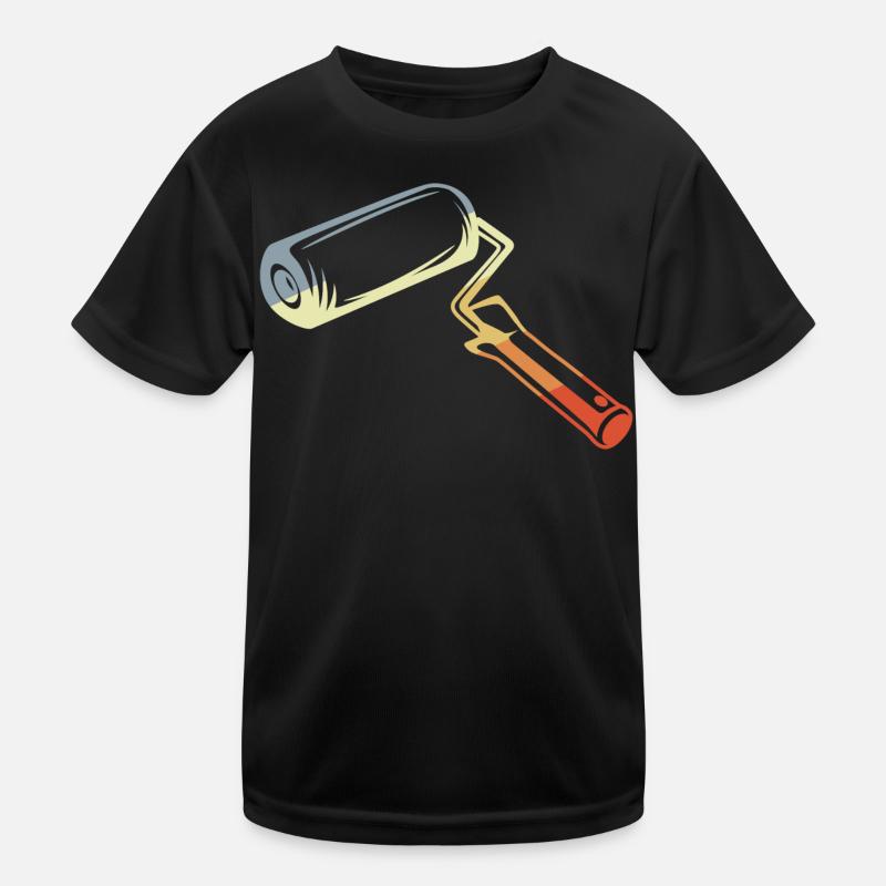 Retro Painter's Scroll Sketch Kids Functional T-Shirt