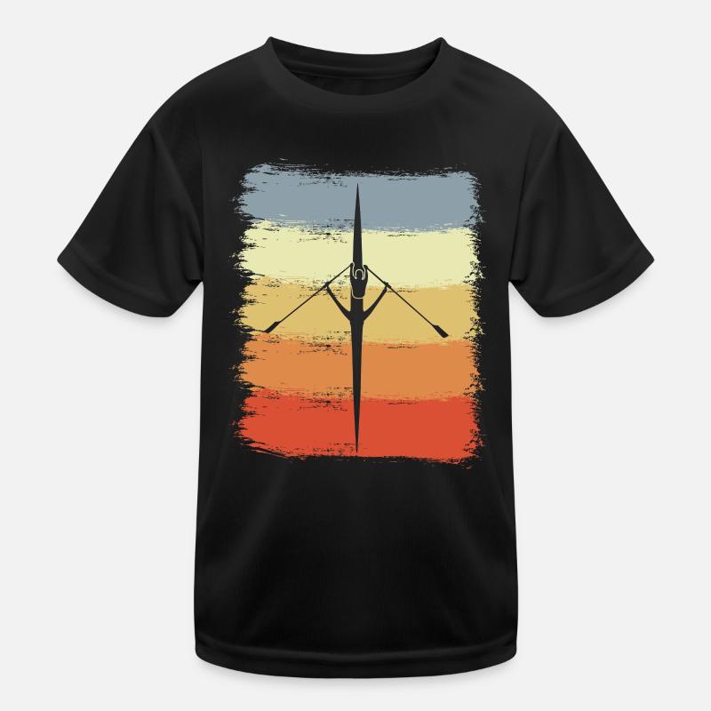 Rowing Boat Drawing Kids Functional T-Shirt