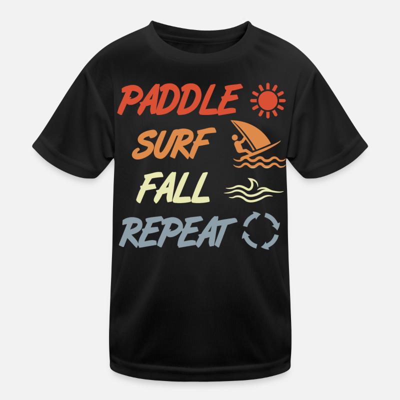 pagayer, surfer, tomber, répéter T-shirt sport Enfant