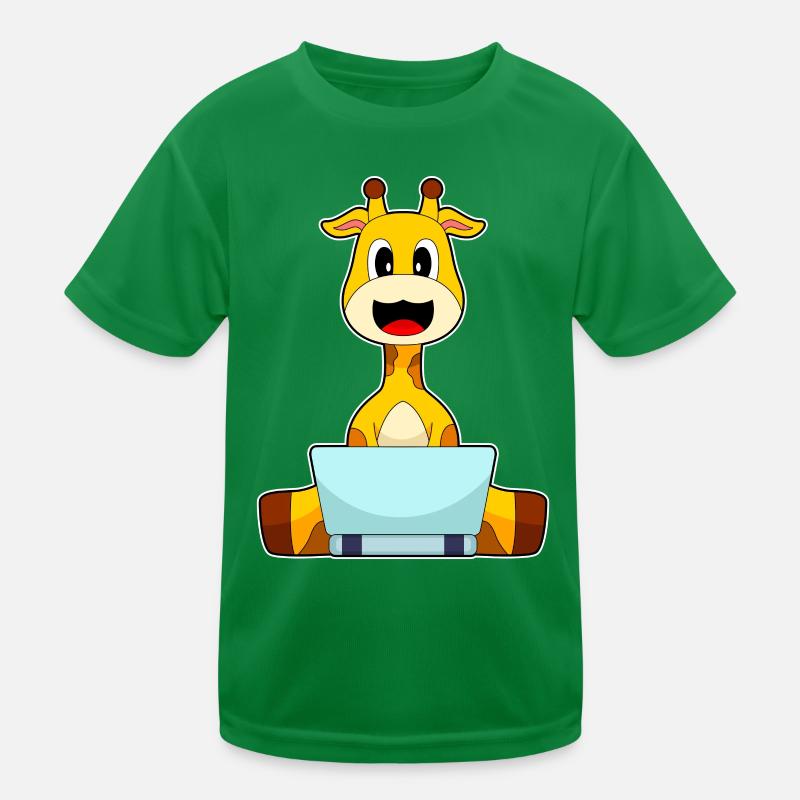 Giraffe Laptop Kinder Funktions-T-Shirt