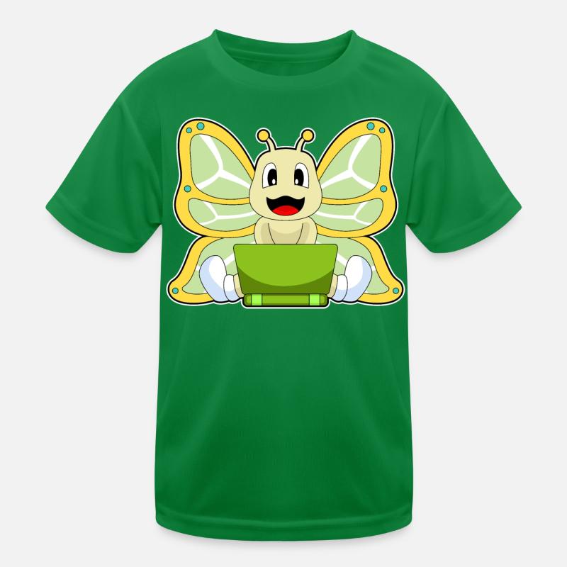 Schmetterling Laptop Kinder Funktions-T-Shirt