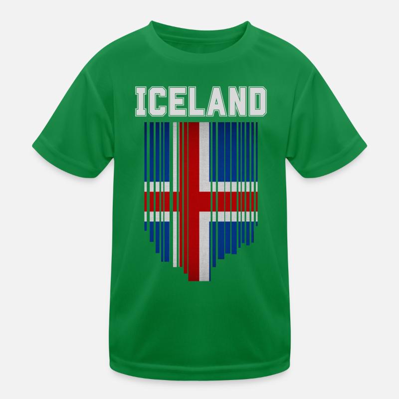Flagge von Island, Isländischer Stolz Kinder Funktions-T-Shirt