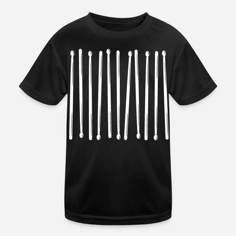 Drumsticks Vertical Pattern Kids Functional T-Shirt