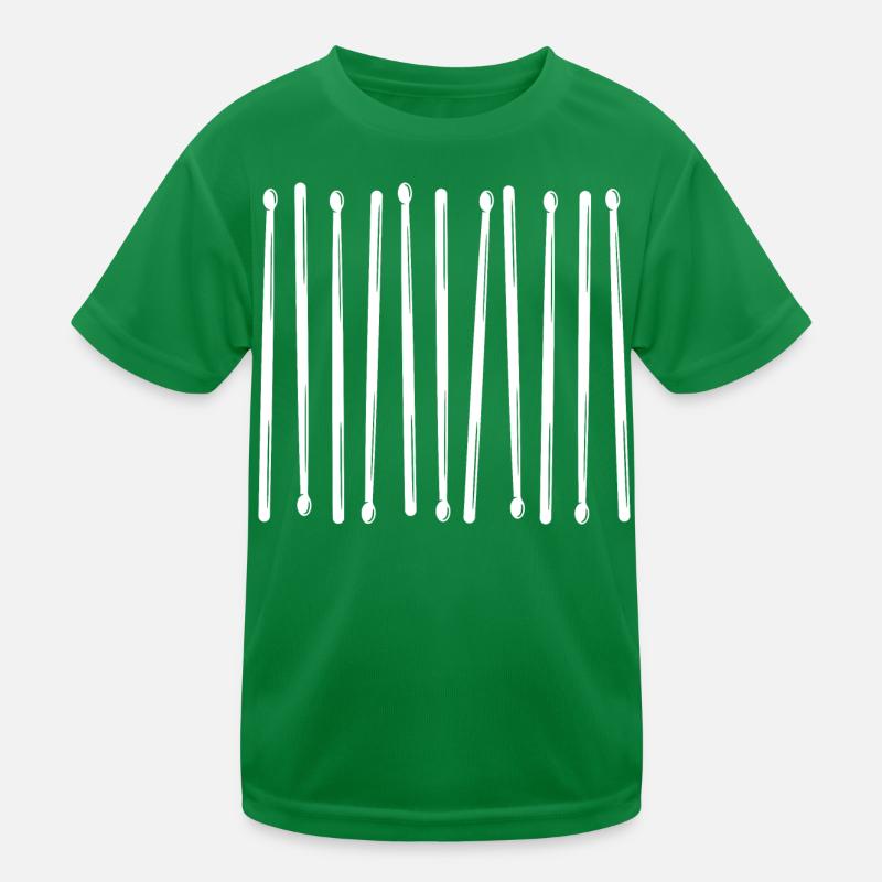 Drumsticks Vertical Pattern Kids Functional T-Shirt