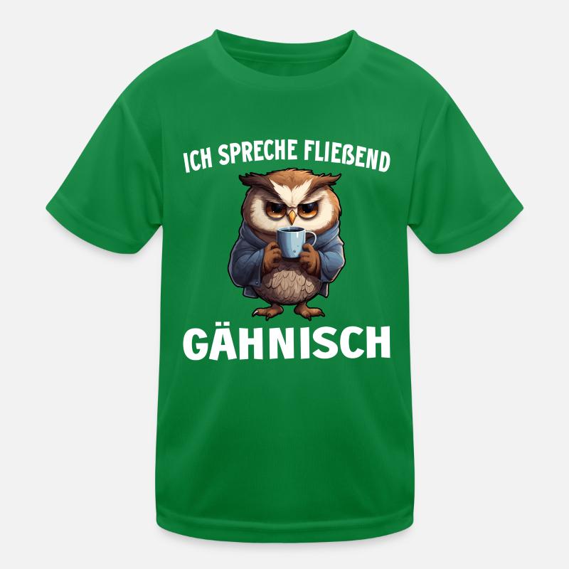 Lustiger Eule Kaffee Kaffeeliebhaber Eulen Spruch Kinder Funktions-T-Shirt