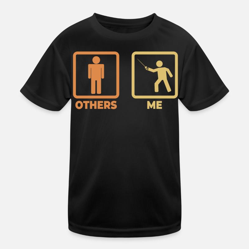 Fechter Strichmännchen Kinder Funktions-T-Shirt