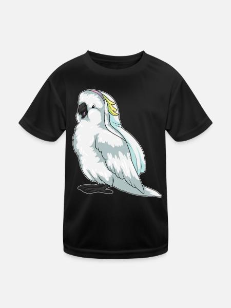 Parrot Bridal Veil Wedding - Kids Functional T-Shirt - black - Front