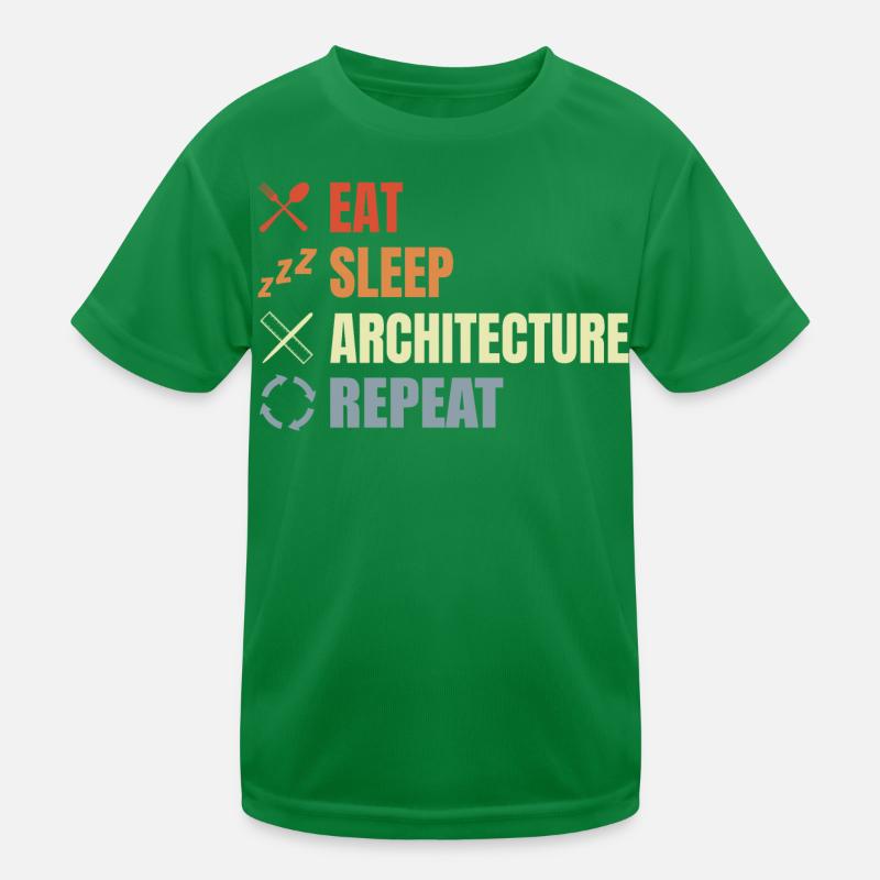 Eat Sleep Architecture Repeat Kinder Funktions-T-Shirt