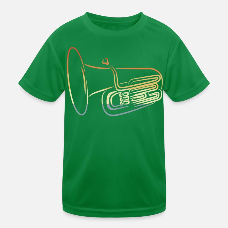 Vintage Tuba Drawing Kids Functional T-Shirt