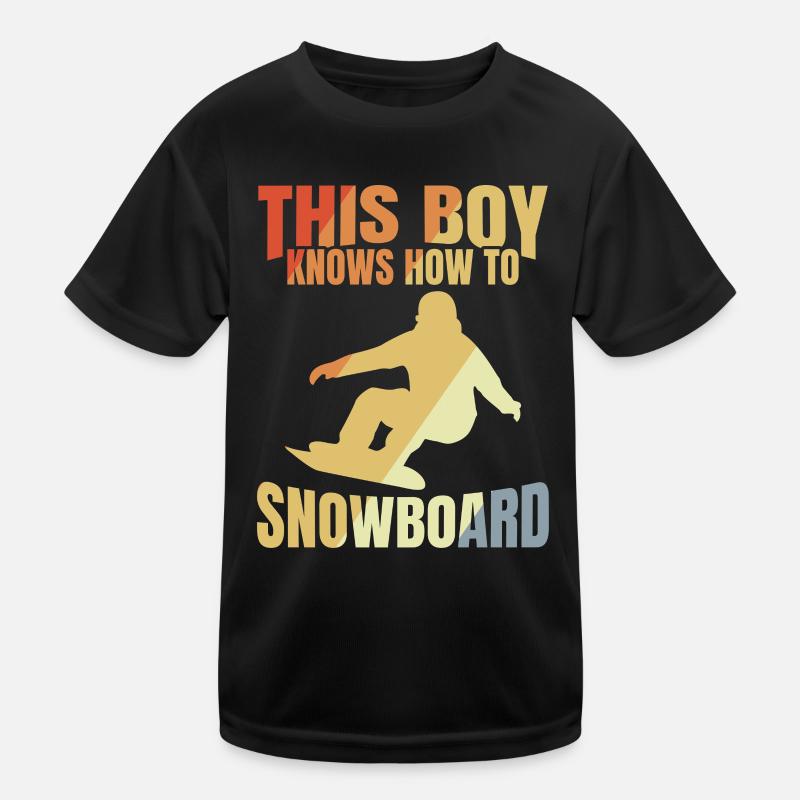 Snowboard Junge Kinder Funktions-T-Shirt