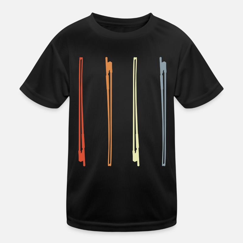 Violinbogen Zeichnung - Kinder Funktions-T-Shirt - Schwarz