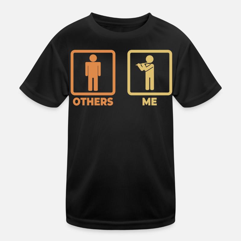 Funny Flutist Stick Figures Kids Functional T-Shirt