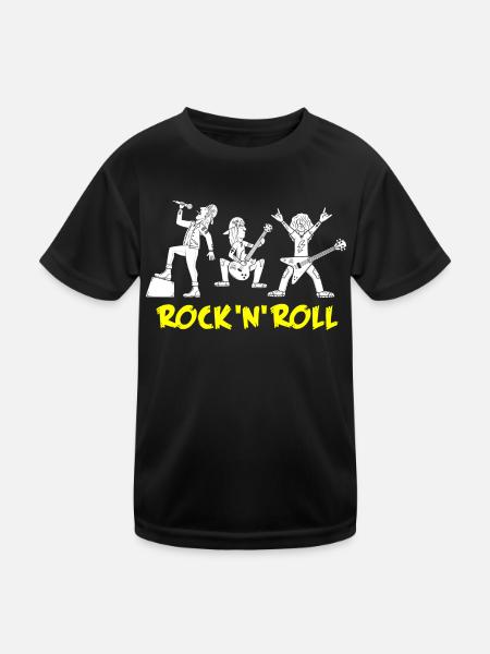 Retro Rock 'n' Roll Musik Band Design - Kinder Funktions-T-Shirt - Schwarz - Vorne