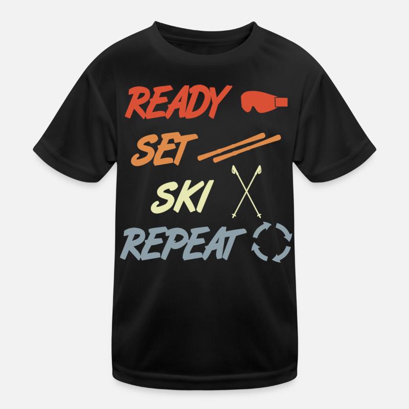 Ready Set Ski Repeat Kinder Funktions-T-Shirt