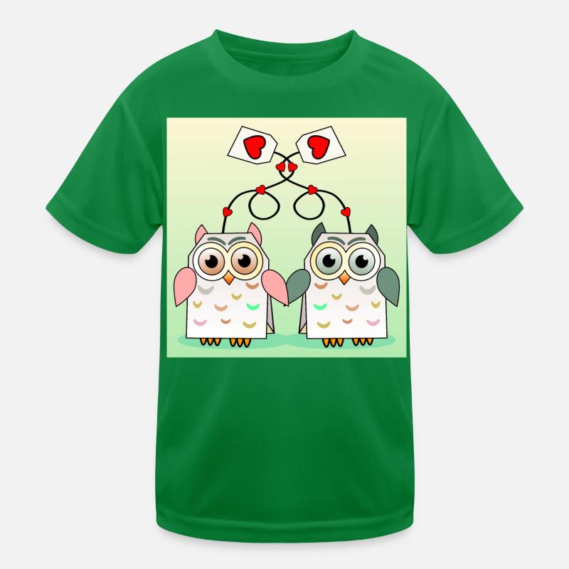 Verliebtes Paar Eulen Teetrinker Kinder Funktions-T-Shirt