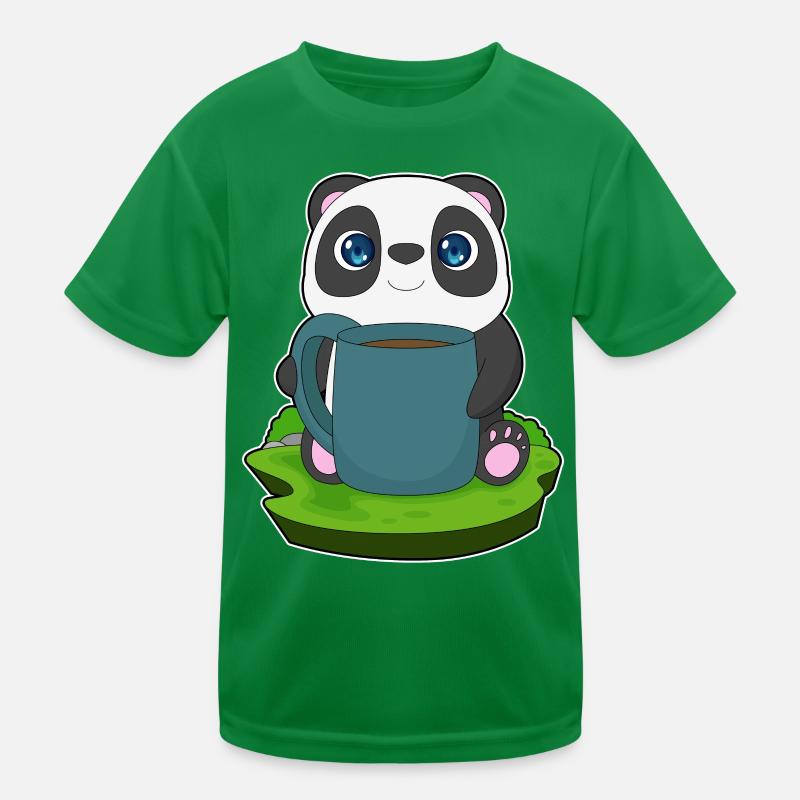 Panda Kaffee Becher Kinder Funktions-T-Shirt