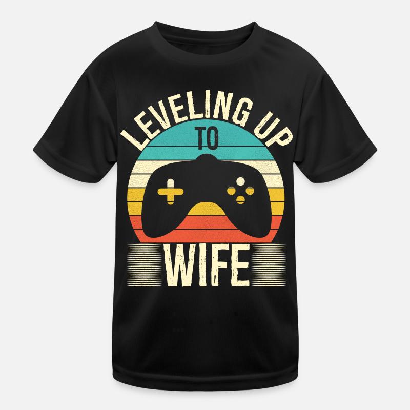 Ehefrau Gamer steigt zur Ehefrau auf Kinder Funktions-T-Shirt