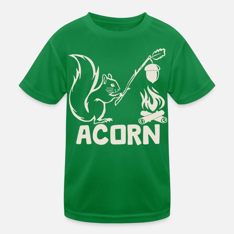 Acorn - Hungry Squirrel [White] Kids Functional T-Shirt