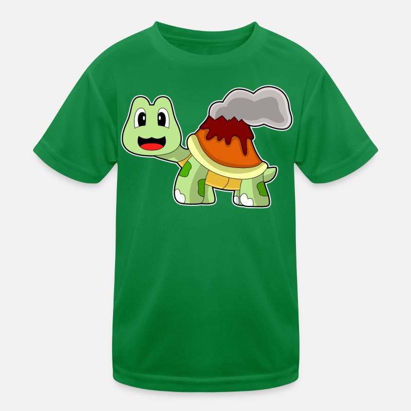 Turtle Volcano Kids Functional T-Shirt