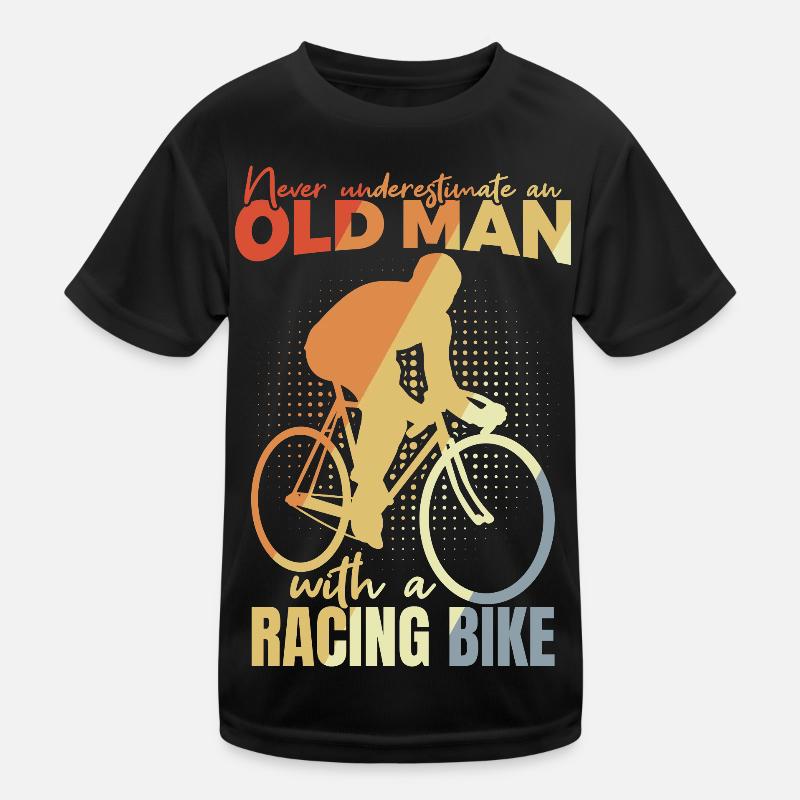 Fahrrad Opa - Kinder Funktions-T-Shirt - Schwarz