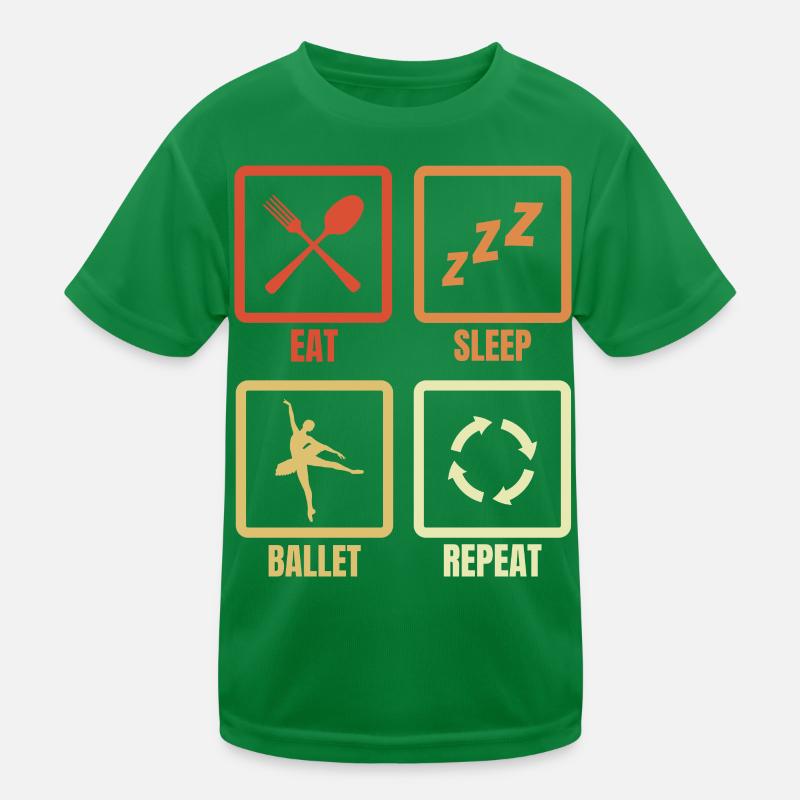 Essen Schlafen Ballet Wiederholen Kinder Funktions-T-Shirt