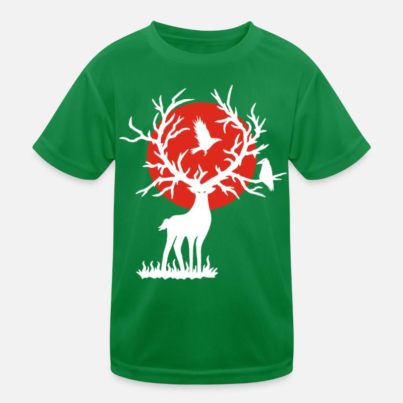 Le cerf blanc et le soleil rouge T-shirt sport Enfant