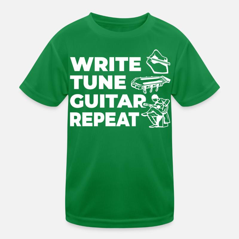 Write Tune Guitar Repeat Kinder Funktions-T-Shirt