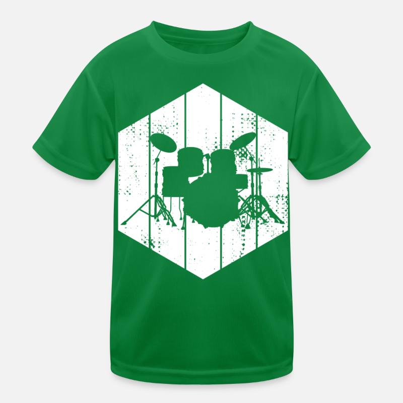 Drumset Zeichnung Kinder Funktions-T-Shirt