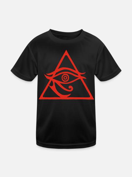 Die rote Pyramide des Gottes Horus - Kinder Funktions-T-Shirt - Schwarz - Vorne