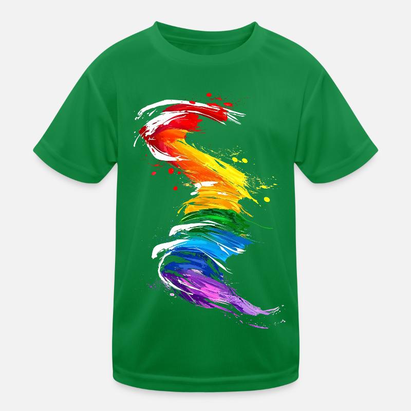 Abstraktes Regenbogen Pride Tornado Design - Lebendig Kinder Funktions-T-Shirt