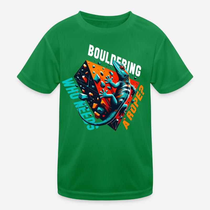 Bouldern Gecko Seil? Geschenk Kinder Funktions-T-Shirt