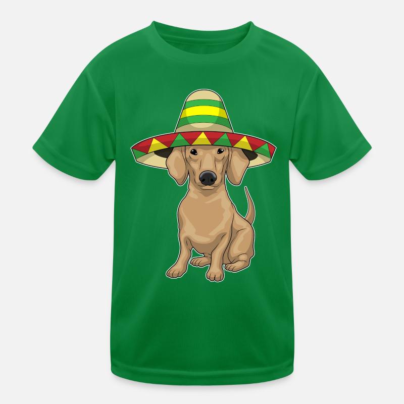 Dachshund Sombrero Kids Functional T-Shirt