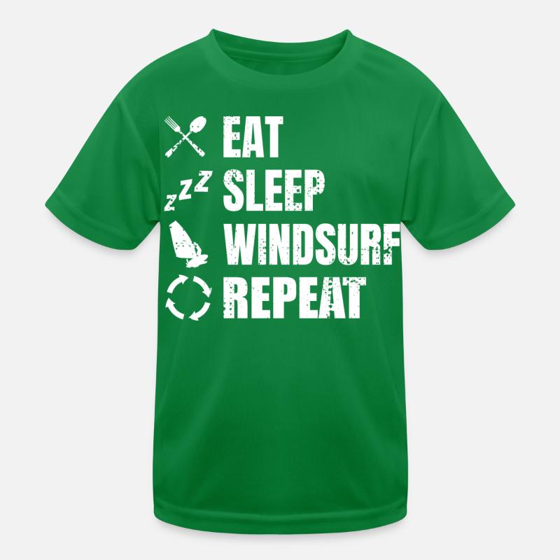 Eat Sleep Windsurf Repeat Kids Functional T-Shirt
