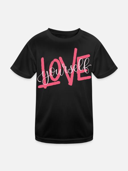 Aime toi toi-même - T-shirt sport Enfant - noir - Devant