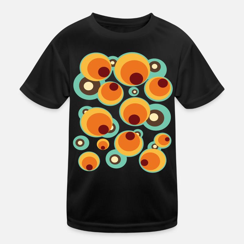 Vintage Mid Century Dot Circle Pattern Kids Functional T-Shirt
