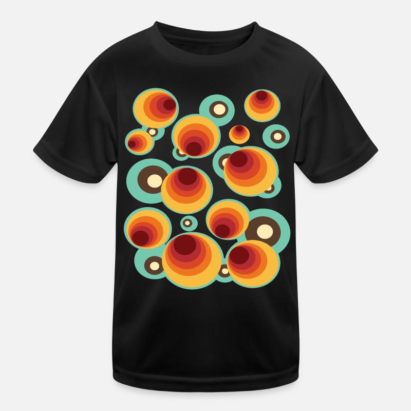 50er 60er Retro Muster Kreis Stilmuster Kinder Funktions-T-Shirt
