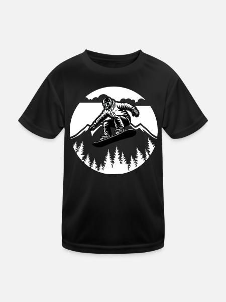 Next-Gen Snowboard Design für Performance & Style - Kinder Funktions-T-Shirt - Schwarz