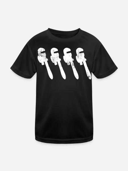 Croquis de clé à pipe - T-shirt sport Enfant - noir - Devant