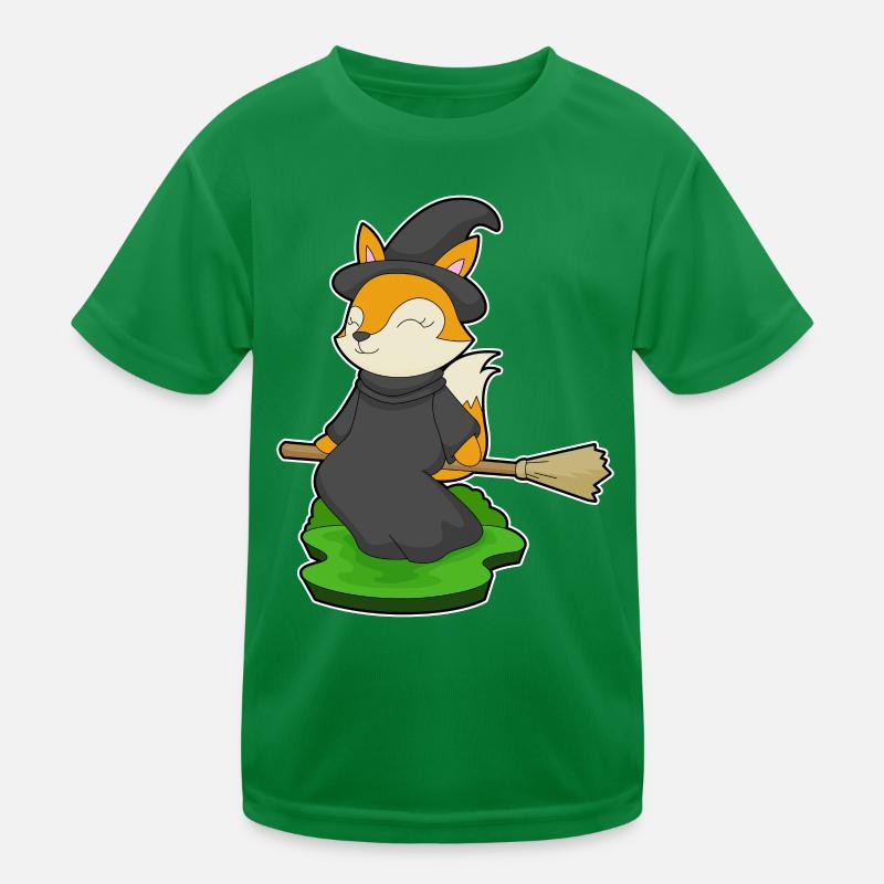 Fuchs Hexe Besen Kinder Funktions-T-Shirt