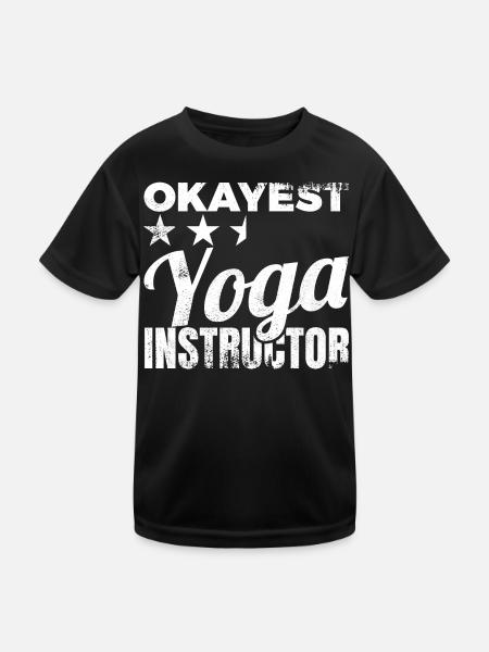 Average Yoga Teacher - Kids Functional T-Shirt - black - Front