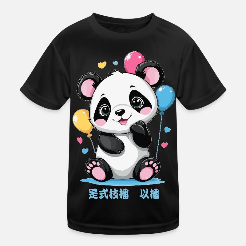 Süße Panda Bär Kinder Funktions-T-Shirt