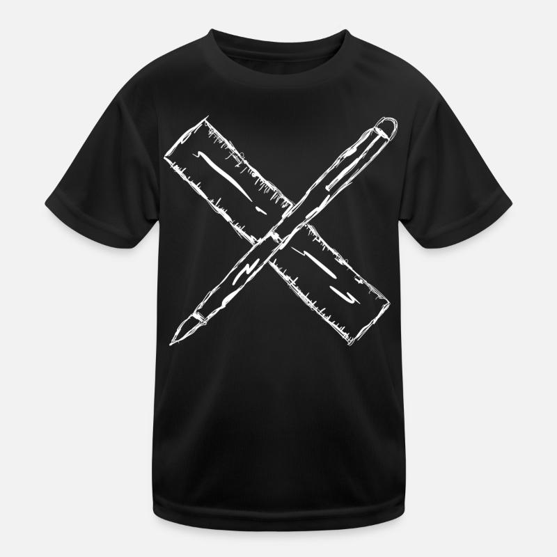 Sketch with pen and ruler Kids Functional T-Shirt