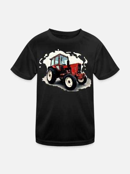 Traktor Belarus MTS 550 - Kinder Funktions-T-Shirt - Schwarz
