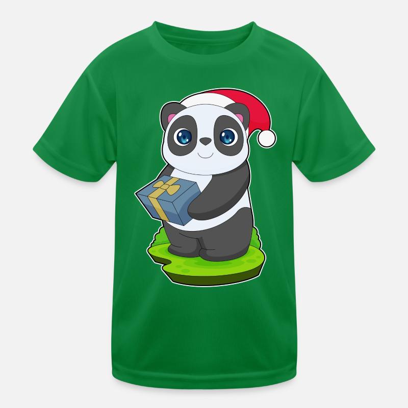 Panda Christmas Package Kids Functional T-Shirt